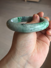 Load image into Gallery viewer, 60.5mm certified Type A 100% Natural sunny green gray black Jadeite Jade bangle BS82-9879