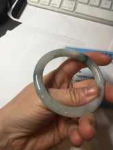 Load image into Gallery viewer, 53.4mm Certified Type A 100% Natural icy watery light green white roung cut jadeite Jade bangle AU51-8147