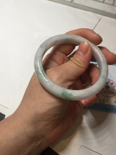 Load image into Gallery viewer, 54.8mm Certified Type A 100% Natural green/white/purple with green floating flowers Jadeite Jade bangle BL124-1273