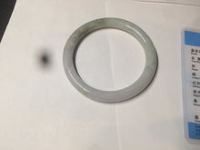 Load image into Gallery viewer, 57.6mm certificated Type A 100% Natural light green/dark green/purple slim round cut Jadeite Jade bangle BG53-2960