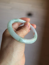 Load image into Gallery viewer, 53.7mm Certified Type A 100% Natural green/purple/white with green flying flower slim Jadeite Jade bangle K117