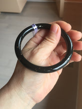 Load image into Gallery viewer, 58.5mm 100% Natural dark green/black meteorite Stellar Night sky round cut nephrite bangle HF105-8794