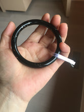 Load image into Gallery viewer, 58.5mm 100% Natural dark green/black meteorite Stellar Night sky round cut nephrite bangle HF105-8794