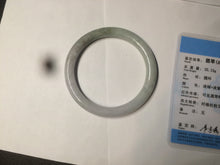 Load image into Gallery viewer, 57.6mm certificated Type A 100% Natural light green/dark green/purple slim round cut Jadeite Jade bangle BG53-2960