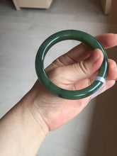 Load image into Gallery viewer, 56.3mm certified 100% Natural dark green black (碧玉) nephrite Jade bangle HT104-1584