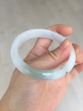Load image into Gallery viewer, 54.2mm certified 100% natural Type A icy watery light watermelon rind oliy light green/purple/brown( 淡瓜油青) jadeite jade bangle BQ3-8153