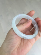 Load image into Gallery viewer, 54.2mm certified 100% natural Type A icy watery light watermelon rind oliy light green/purple/brown( 淡瓜油青) jadeite jade bangle BQ3-8153