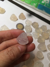 Load image into Gallery viewer, 100% natural icy clear warm light yellow/white agate happy Buddha pendant XY76 (add on item)