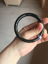 Load image into Gallery viewer, 58.5mm 100% Natural dark green/black meteorite Stellar Night sky round cut nephrite bangle HF105-8794