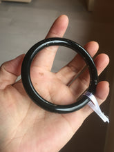 Load image into Gallery viewer, 58.5mm 100% Natural dark green/black meteorite Stellar Night sky round cut nephrite bangle HF105-8794