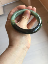 Load image into Gallery viewer, 57.8mm Certified 100% natural Type A dark green/black/red/brown jadeite bangle PD84-9793