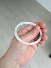Load image into Gallery viewer, 51mm certified 100% natural type A icy watery light green/white slim oval round cut jadeite jade bangle AD105-8115