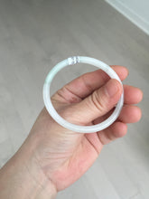 Load image into Gallery viewer, 51mm certified 100% natural type A icy watery light green/white slim oval round cut jadeite jade bangle AD105-8115