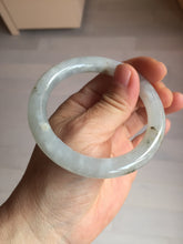 Load image into Gallery viewer, 54.7mm 100% natural type A icy watery light green/brown/black seaweed round cut jadeite jade bangle Q140-5253