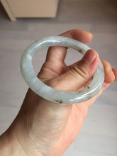 Load image into Gallery viewer, 54.7mm 100% natural type A icy watery light green/brown/black seaweed round cut jadeite jade bangle Q140-5253