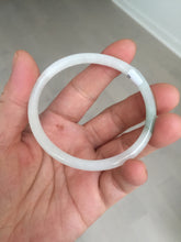 Load image into Gallery viewer, 51mm certified 100% natural type A icy watery light green/white slim oval round cut jadeite jade bangle AD105-8115