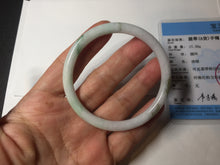 Load image into Gallery viewer, 53.9mm 100% natural Type A sunny green white purple round cut jadeite jade bangle BL96-4661