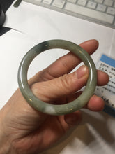 Load image into Gallery viewer, 54mm Certified Type A 100% Natural dark green gray round cut Jadeite bangle AU45-0896