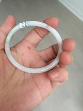 Load image into Gallery viewer, 51mm certified 100% natural type A icy watery light green/white slim oval round cut jadeite jade bangle AD105-8115