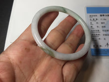 Load image into Gallery viewer, 53.9mm 100% natural Type A sunny green white purple round cut jadeite jade bangle BL96-4661