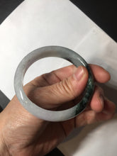Load image into Gallery viewer, 53.4mm Certified Type A 100% Natural light purple/dark green jadeite Jade bangle BM60