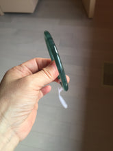 Load image into Gallery viewer, 56.5mm Certified Type A 100% Natural dark green/blue/gray Guatemala slim round cut Jadeite bangle BP193-2452