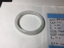 Load image into Gallery viewer, 52mm certified Type A 100% Natural green/white oval Jadeite Jade bangle BM60-0287
