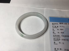 Load image into Gallery viewer, 52mm certified Type A 100% Natural green/white oval Jadeite Jade bangle BM60-0287