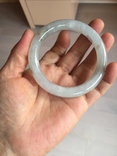 Load image into Gallery viewer, 54.7mm 100% natural type A icy watery light green/brown/black seaweed round cut jadeite jade bangle Q140-5253