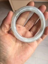 Load image into Gallery viewer, 54.7mm 100% natural type A icy watery light green/brown/black seaweed round cut jadeite jade bangle Q140-5253