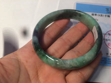 Load image into Gallery viewer, 55.5mm certified 100% natural Type A dark green/sunny green  jadeite jade bangle AX5-2839