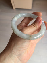 Load image into Gallery viewer, 54.7mm 100% natural type A icy watery light green/brown/black seaweed round cut jadeite jade bangle Q140-5253
