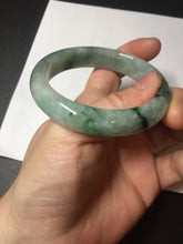 Load image into Gallery viewer, Shopify only 52.9mm Certified Type A 100% Natural green flying flowers Jadeite Jade bangle BF124-8563