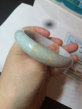 Load image into Gallery viewer, 58.5 mm Certified Type A 100% Natural yellow/light purple/green(FU LU SHOU) Jadeite Jade bangle AF79-0586