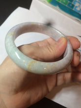 Load image into Gallery viewer, 58.5 mm Certified Type A 100% Natural yellow/light purple/green(FU LU SHOU) Jadeite Jade bangle AF79-0586