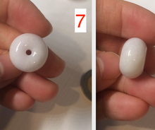 Load image into Gallery viewer, Type A 100% Natural white/light purple drum shape Jadeite Jade bead/pendant BF95