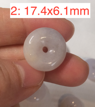 Load image into Gallery viewer, 100% Natural white/purple/yellow jadeite Jade Safety Guardian Button(donut) Pendant/worry stone BF96