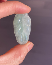 Load image into Gallery viewer, Certified type A 100% Natural icy watery green Jadeite Jade leaf pendant BH59-5-2611