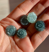 Load image into Gallery viewer, 100% Natural blue gray green  Guatemala jadeite Jade flower pendant group BH61