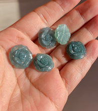 Load image into Gallery viewer, 100% Natural blue gray green  Guatemala jadeite Jade flower pendant group BH61