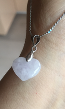 Load image into Gallery viewer, Type A 100% Natural watery light green/yellow/purple Jadeite Jade 3D sweet heart Pendant Q87 (Add on item)