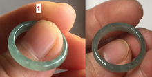 Load image into Gallery viewer, 15.9mm 5 1/4 100% natural type A icy watery green/blue icy watery Guatemala jadeite jade band ring group BL144