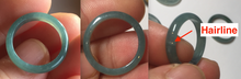 Load image into Gallery viewer, 15.9mm 5 1/4 100% natural type A icy watery green/blue icy watery Guatemala jadeite jade band ring group BL144