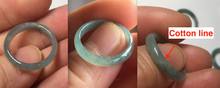 Load image into Gallery viewer, 15.9mm 5 1/4 100% natural type A icy watery green/blue icy watery Guatemala jadeite jade band ring group BL144