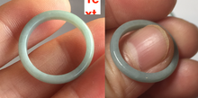 Load image into Gallery viewer, 15.9mm 5 1/4 100% natural type A icy watery green/blue icy watery Guatemala jadeite jade band ring group BL144