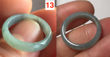 Load image into Gallery viewer, 15.9mm 5 1/4 100% natural type A icy watery green/blue icy watery Guatemala jadeite jade band ring group BL144