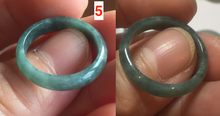 Load image into Gallery viewer, 17.5mm 7 1/4 100% natural type A icy watery green/blue icy watery Guatemala jadeite jade band ring group  BP78