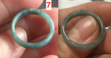 Load image into Gallery viewer, 17.5mm 7 1/4 100% natural type A icy watery green/blue icy watery Guatemala jadeite jade band ring group  BP78