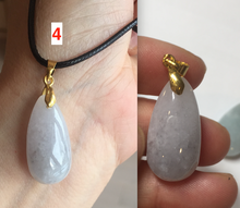 Load image into Gallery viewer, 100% natural icy watery green/purple type A jadeite jade water drop pendant necklace group AD23