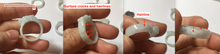 Load image into Gallery viewer, 100% natural type A light green/gray/white one-piece carved dragon jadeite jade ring group F154